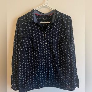 Talbots Perfect Shirt Size 14 Anchor Print